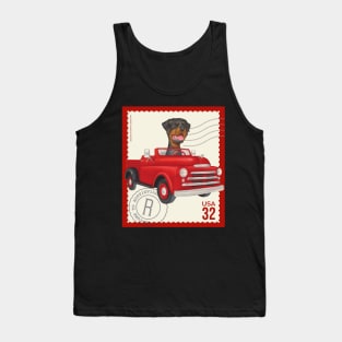 Funny Rottweiler Dog driving a cute classic truck Tank Top